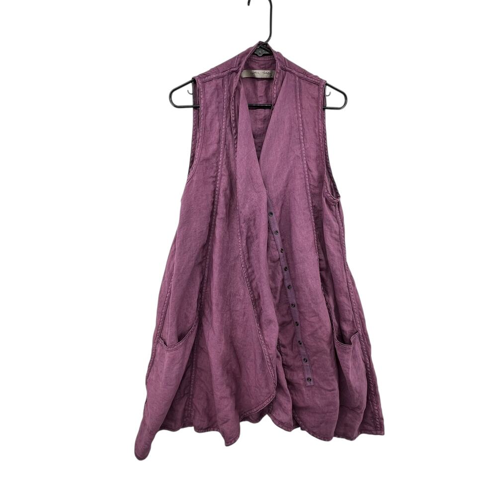Sleeveless Draped Tunic Vest in Mauve